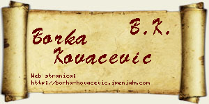 Borka Kovačević vizit kartica